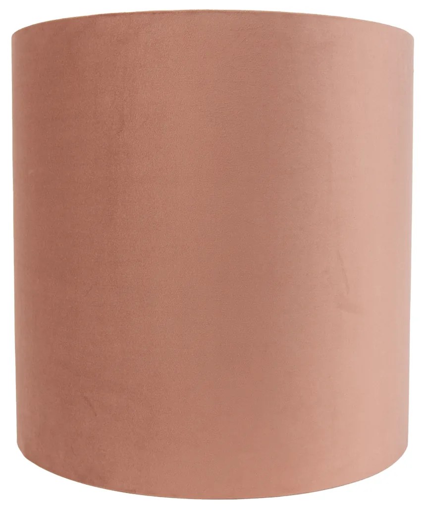 Abajur din catifea roz 40/40/40 cu interior auriu