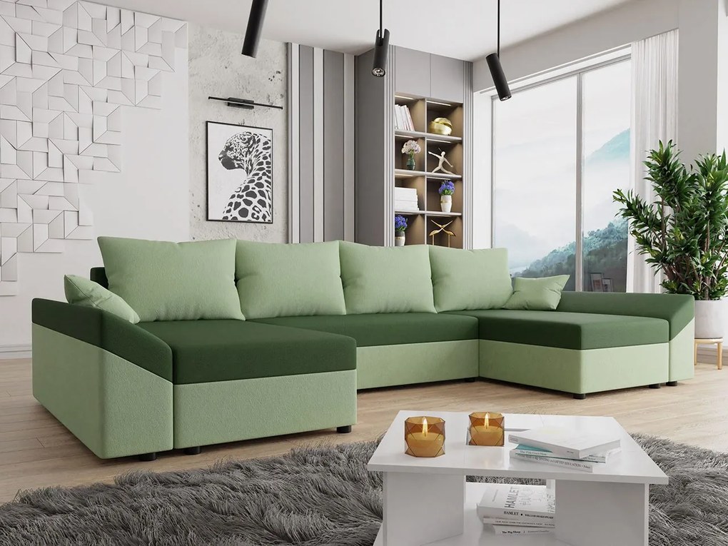 Canapea extensibilă cu sp. depozitare U Marmar (Verde). 1070466