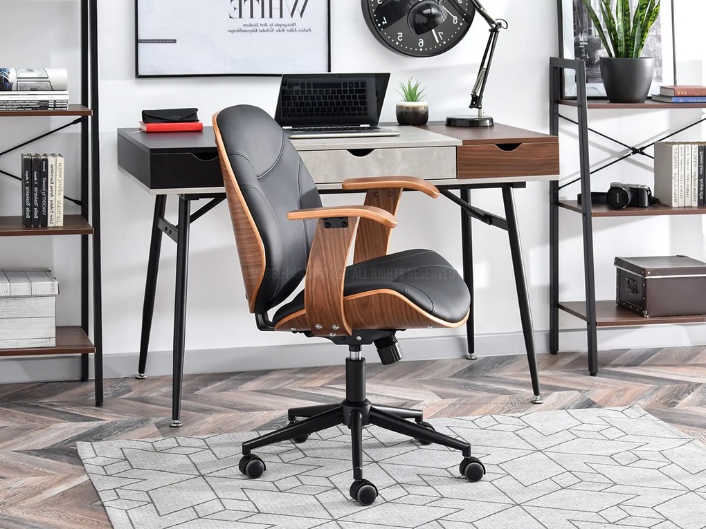 Scaun Raynold (nuc închis + negru). Promo -14%. 1109967