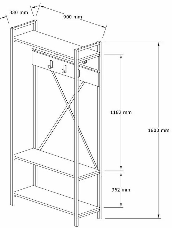 Cuier cu raft pentru pantofi Alfa Sapphire andGrey