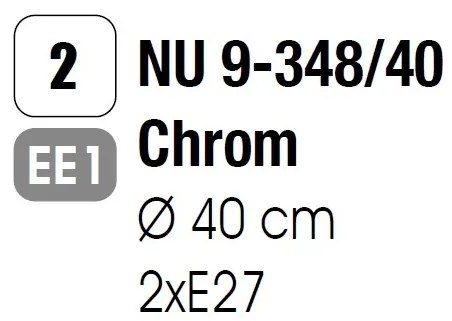 Plafoniera diametru 40cm, Agada NU 9-348/40 chrom OR