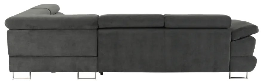 Set canapea cu spaţiu de depozitare, gri, material textil, stânga, BUTON R