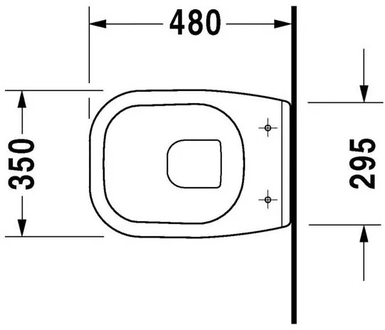 Vas WC suspendat Duravit D-CODE 35x48 cm evacuare orizontala, compact