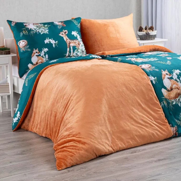 decoDoma Lenjerie de pat Dual Feel FAUNA