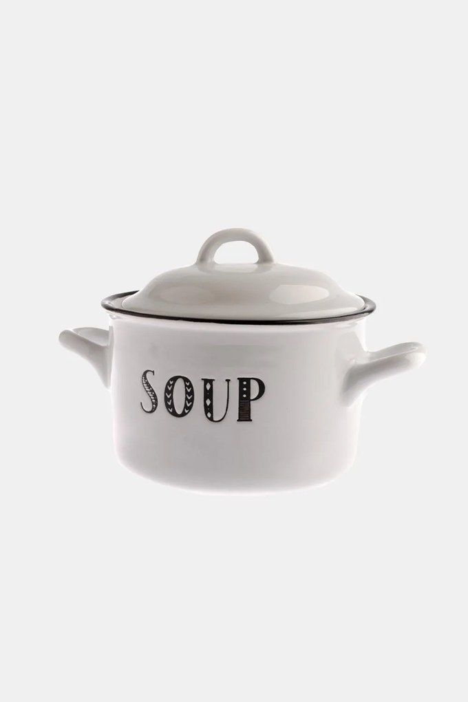 Cană de ceramică pentru supă bej