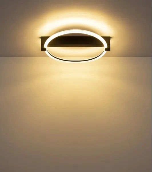 Globo 48050DS - Plafonieră LED FLETCHER LED/15W/230V 41,4x38 cm neagră