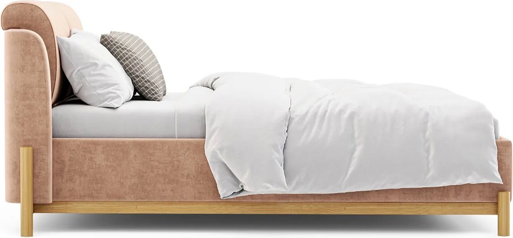 Pat tapițat Arno cu saltea, 140/160/180 cm - 180x200