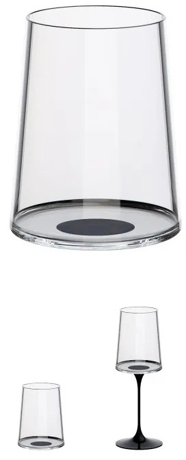 Set 2 pahare de cristal Trebonn SplitGlass 2025120, 280 ml, Ø7.3x9 cm, Posibilitate atasare de picior, Negru