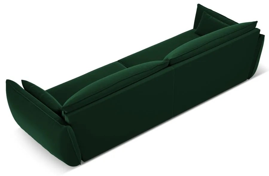 Canapea verde-închis cu tapițerie din catifea 248 cm Vanda – Mazzini Sofas