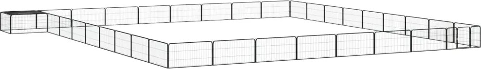 vidaXL Țarc câini 36 panouri negru 100x50 cm oțel vopsit electrostatic