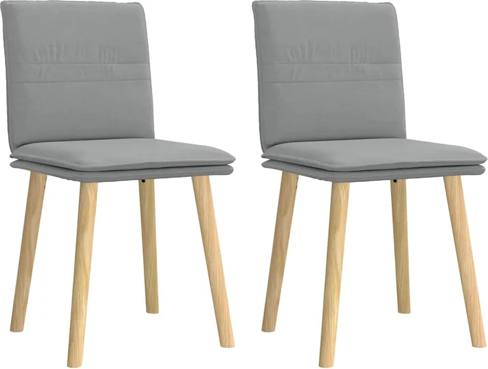 vidaXL Scaune de bucătărie, 2 buc., gri deschis, material textil