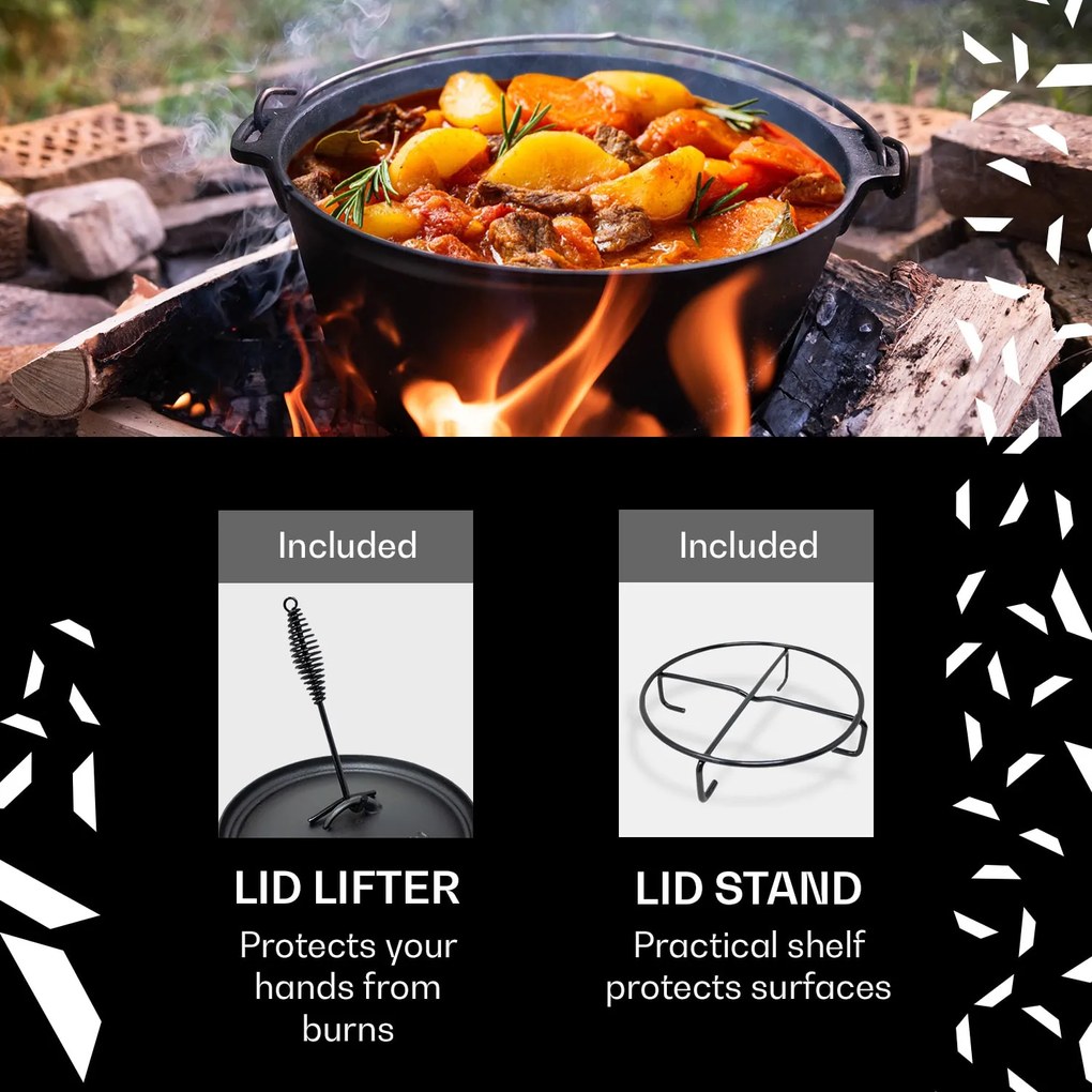 Guernsey, oală premium din fontă, 9.0 oală barbecue, fontă, dimensiunea L/9 qt/9 l