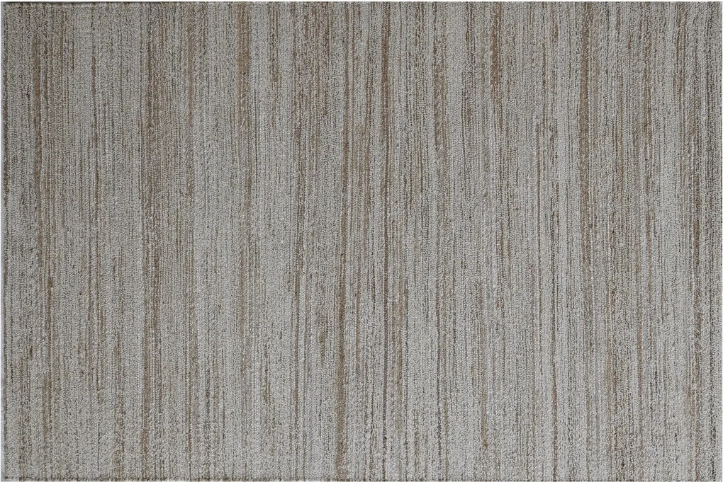Covor din bumbac și iută țesut manual, antiderapant, bej natural, 140X200 cm, 1800 GSM, „Cotton Jute Carpet"