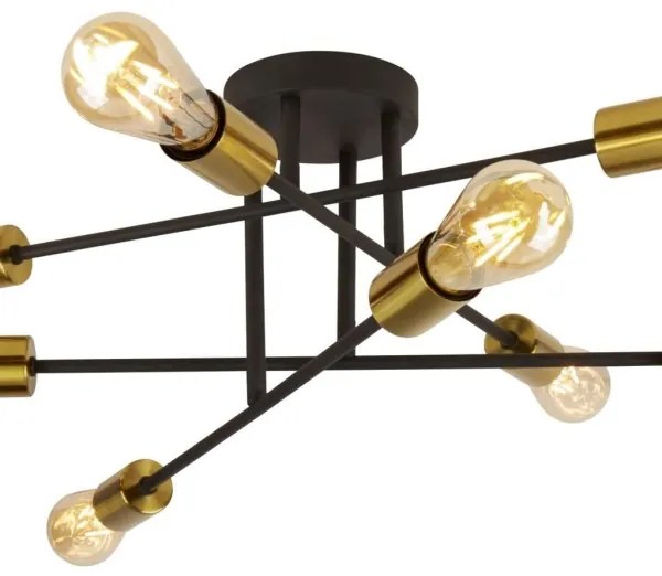 Lustră aplicată ARMSTRONG 8xE27/60W/230V alamă Searchlight 8048-8BK