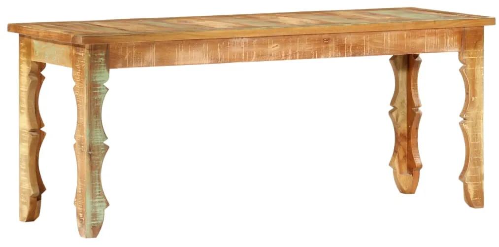 Banca solida din lemn reciclat, 110x35x45 cm