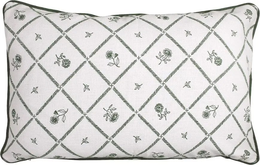 Față de pernă decorativă din bumbac organic 40x60 cm verde, „Lovisa"