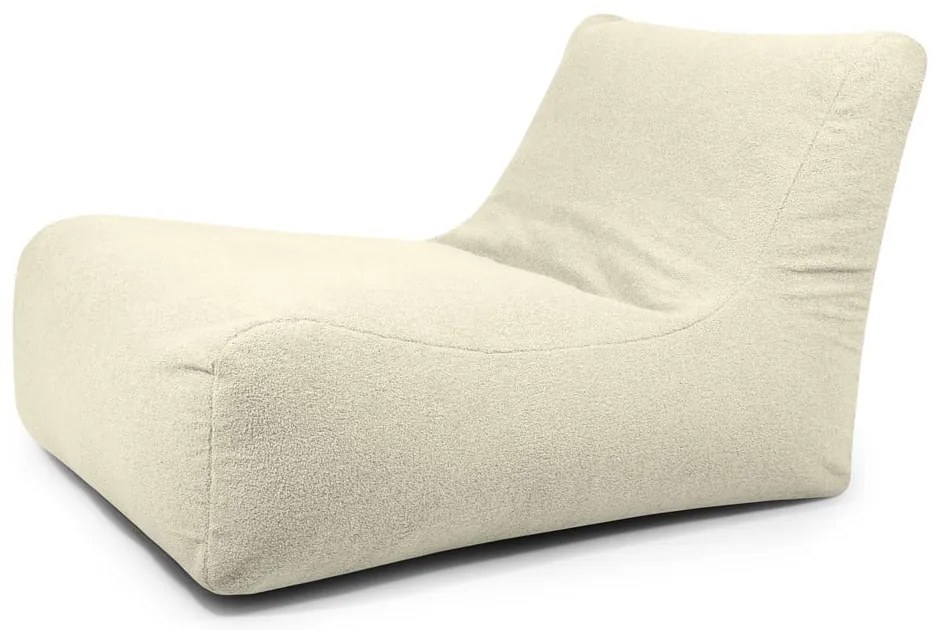 Fotoliu bean bag crem cu tapițerie din țesătură bouclé Lounge 100 – SLOWDOWN