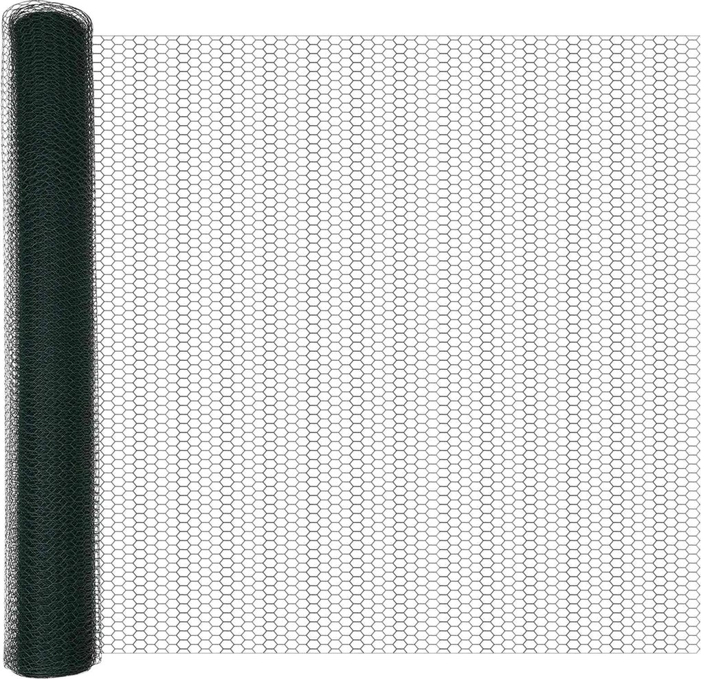 vidaXL Gard hexagonal Verde 1,4 x 10 m PVC