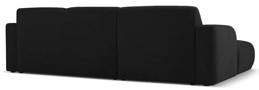 Colțar negru cu tapițerie din stofă bouclé (colț stânga) Molino – Micadoni Home