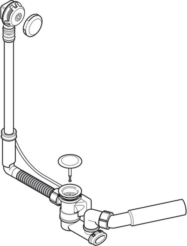 Instalatie cada cu preaplin si sifon crom lucios, Geberit
