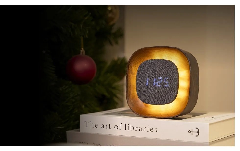 Ceas deșteptător digital Lumos Walnut – Gingko