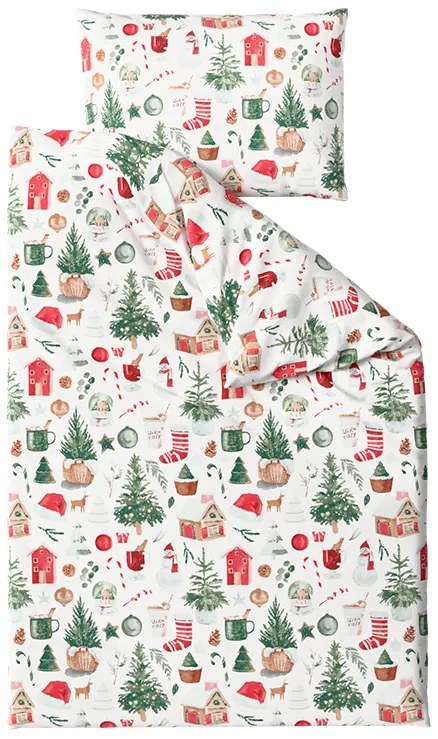 Lenjerie de pat din bumbac MAGIC CHRISTMAS albă Dimensiune lenjerie de pat: 2 buc 70 x 90 cm | 200 x 220 cm