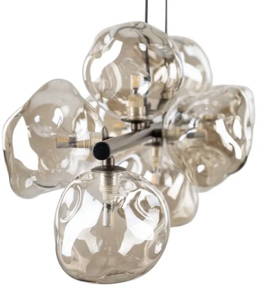 Lustră suspendată pe cablu LAVA 9xG9/8W/230V bronz/bej fumuriu