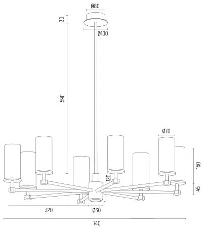 Candelabru elegant realizat din alama Hampton 8L