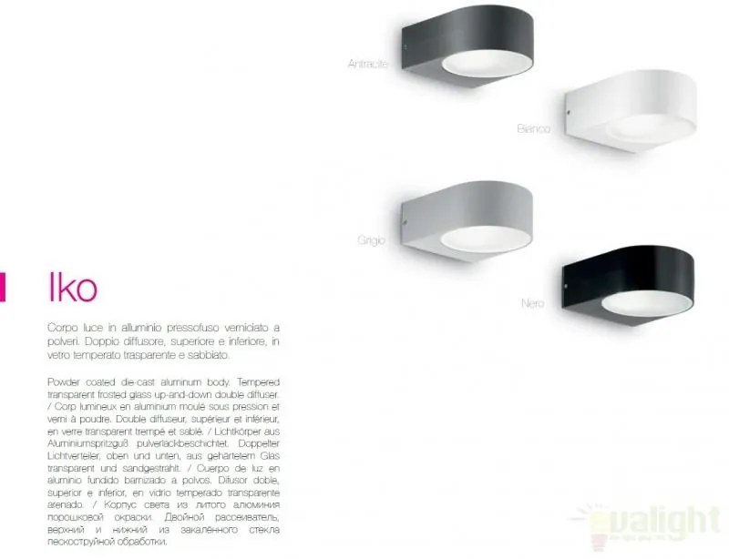 Aplica de perete exterior, cu iluminat up-and-down, IP44, IKO AP1 ANTRACITE 018515