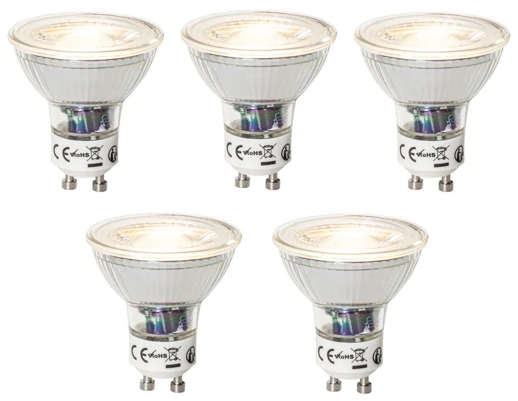 Set de 5 becuri LED GU10 reglabile 7W 600 lm 3000K