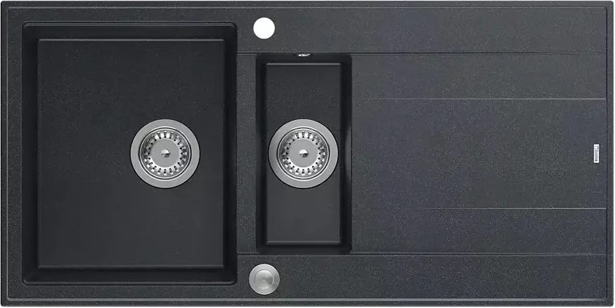 Chiuveta compozit incastrata Quadron Unique Evan 156 negru diamant - inox 100x50 cm