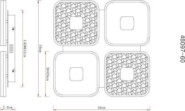 Plafoniera LED CCT cu telecomanda MOSAIKO