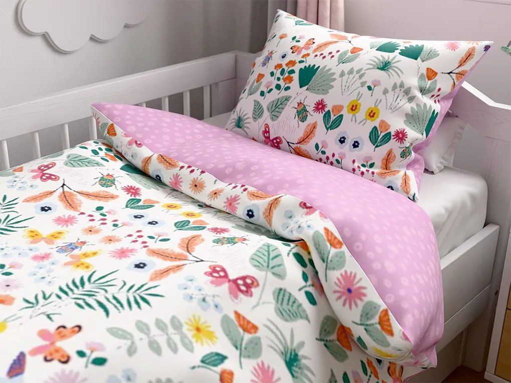 Lenjerie de pat din bumbac pentru patut LUNETTA roz Dimensiune lenjerie de pat: 45 x 65 cm | 90 x 135 cm