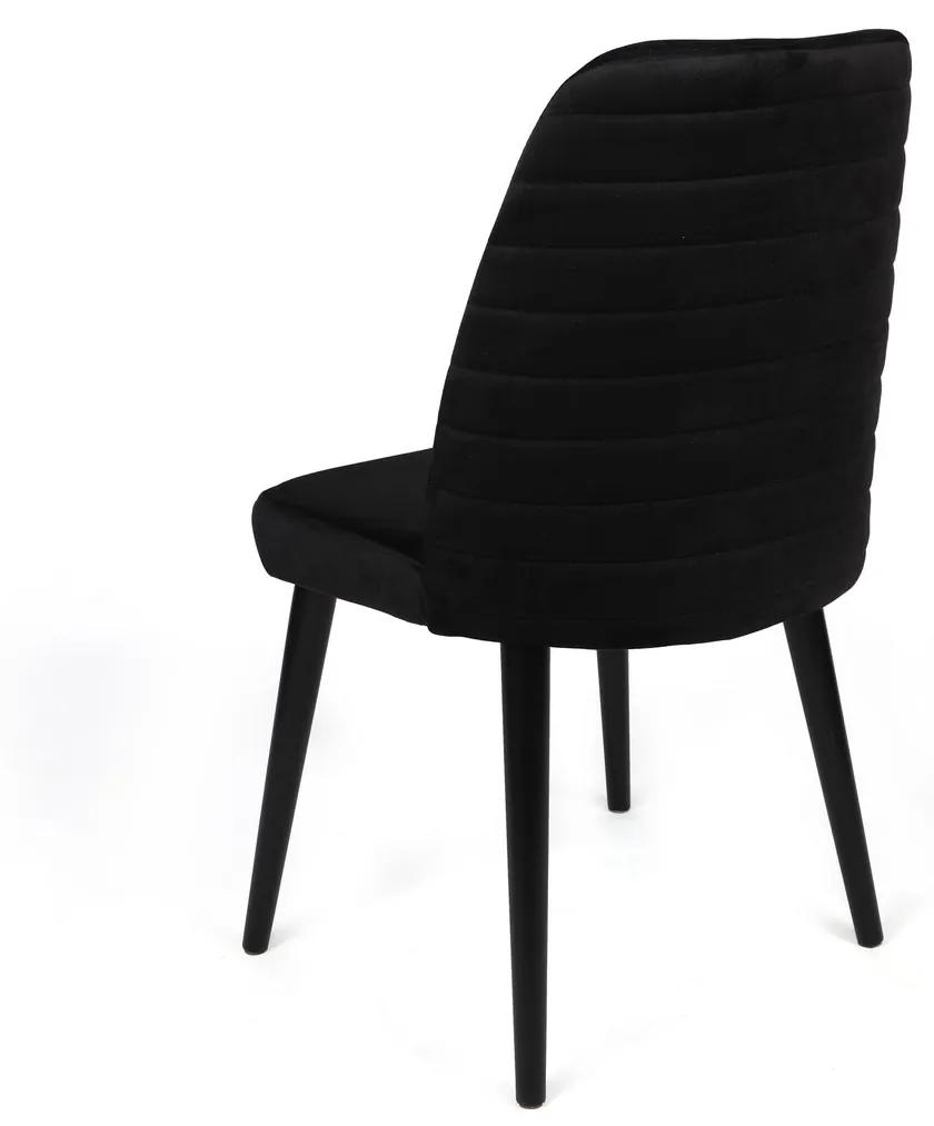 Set 2 scaune haaus Tutku, Negru, textil, picioare metalice