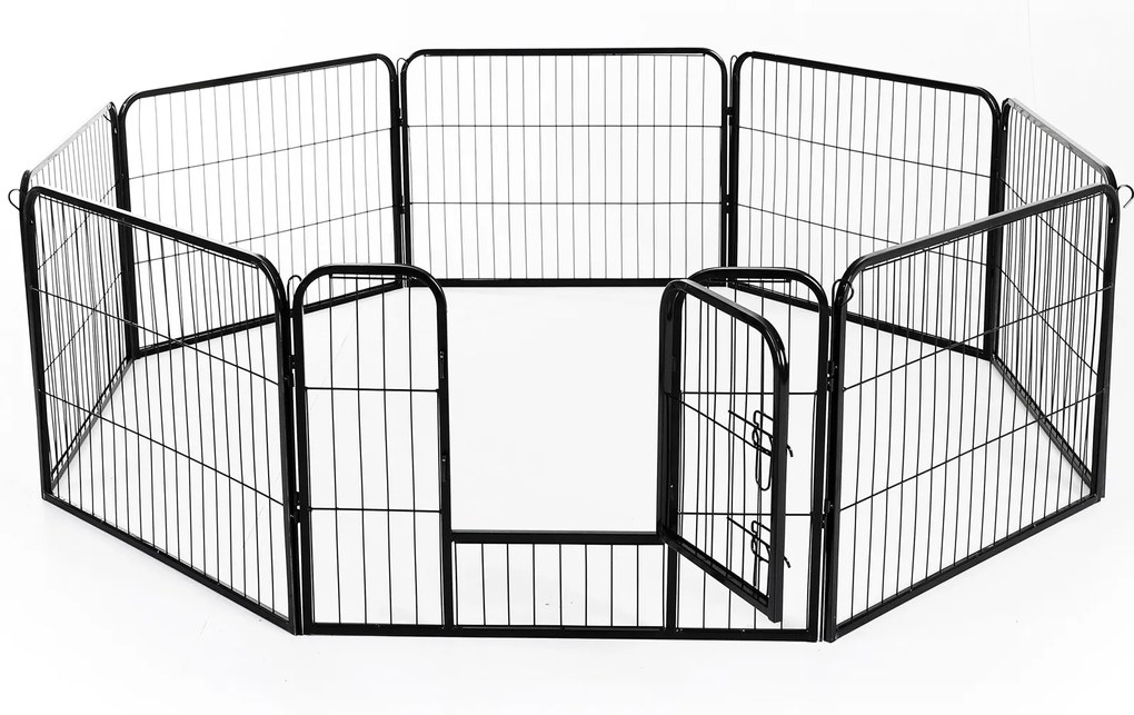PawHut gard pentru animale, 8 piese, 80x60cm, negru | AOSOM RO