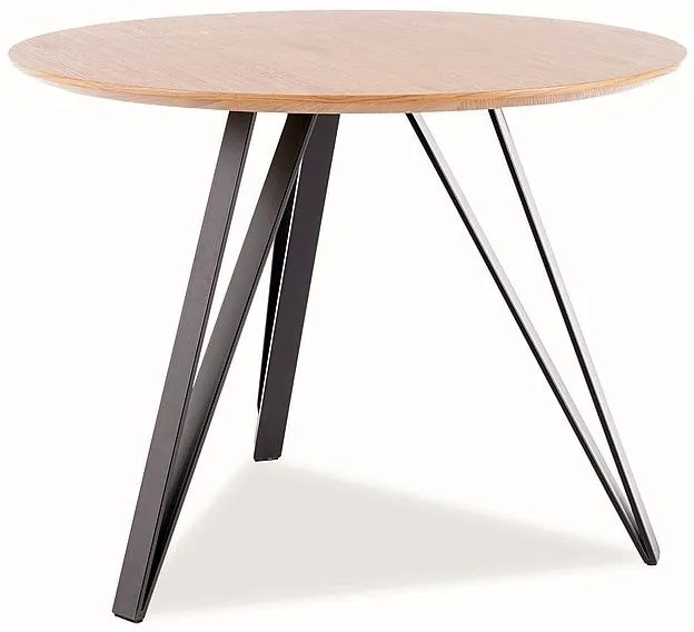Masa de bucaterie Tetis, diametru 100 cm, stejar / negru