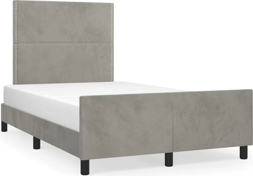 vidaXL Cadru de pat fără saltea, gri deschis, 120x200 cm, catifea