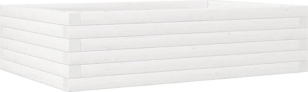 vidaXL Jardinieră de grădină, alb, 90x60x23 cm, lemn masiv de pin