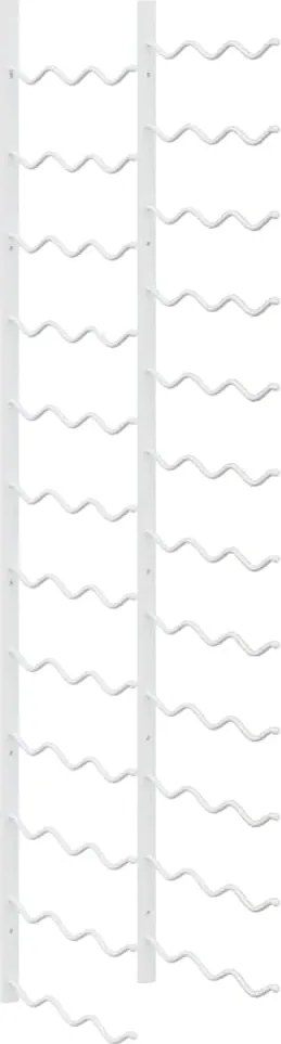 vidaXL Suport sticle de vin montat pe perete, 36 sticle, alb, fier