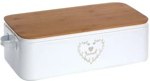 Cutie de pâine Altom Inimă, cu capac din bambus 42 x 23 x 13 cm