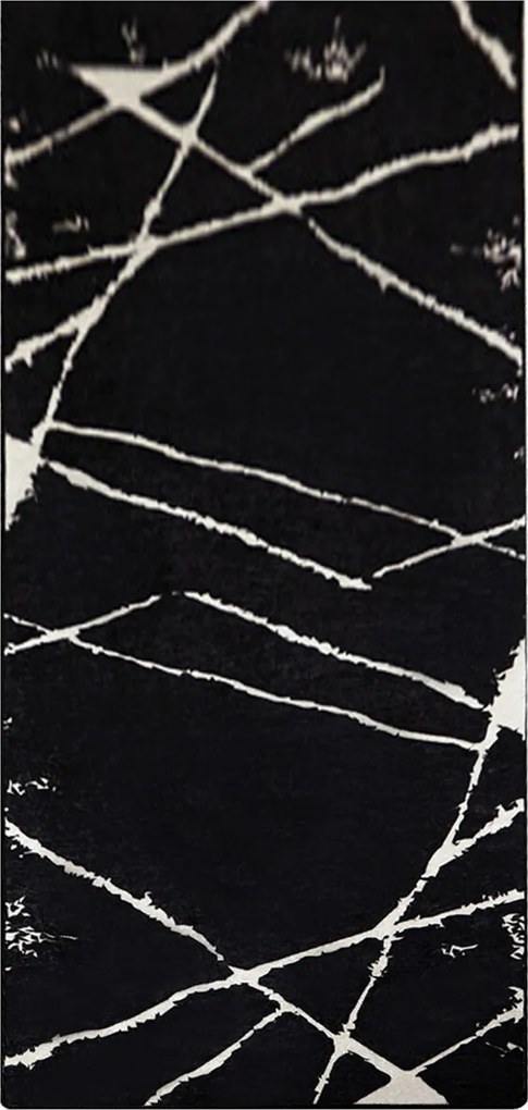 Covor, Broken, 80x200 cm, Alb/Negru