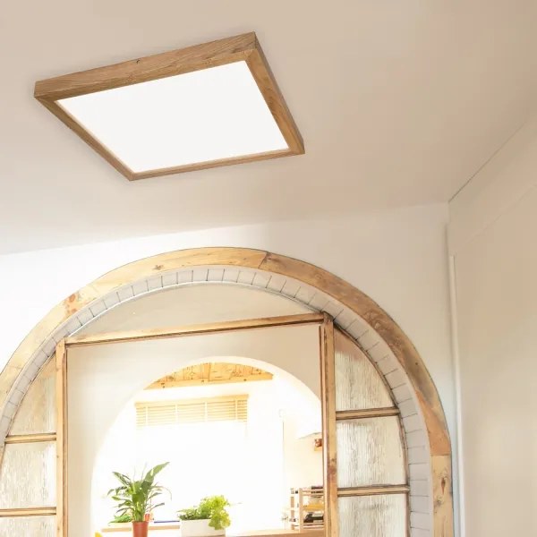 Plafonieră LED Brilagi WOODY FRAME LED/50W/230V stejar 60x60 cm 3000-6000K IP44 + telecomandă