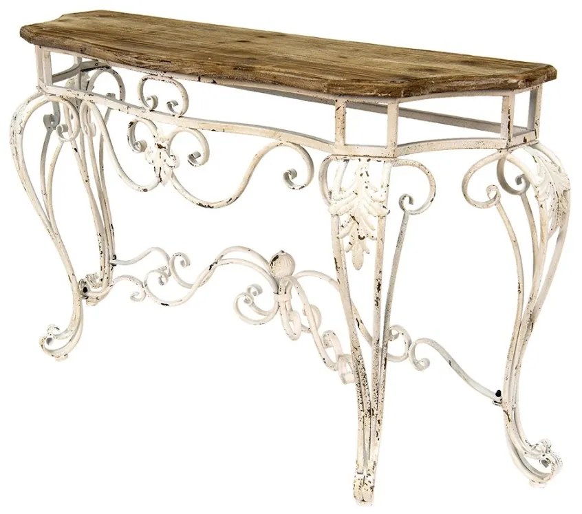 Consola din lemn si metal, aspect vintage, Clemence