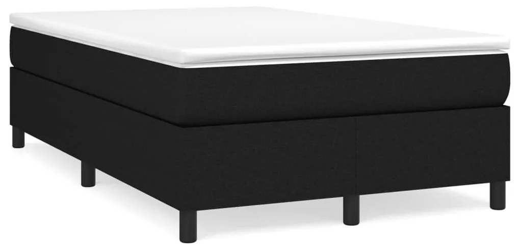 vidaXL Pat box spring cu saltea, negru, 120x190 cm, catifea