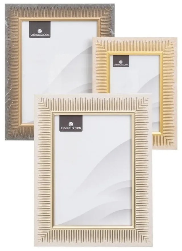 Rame maro/în culoare naturală cu picior de susținere/de agățat 3 buc. din plastic 19x24 cm – Casa Selección