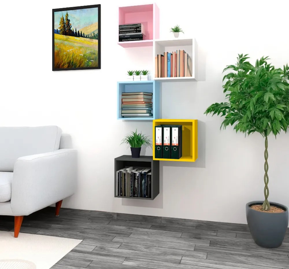 Boxie dulap de perete deschis 40x40x27 cm galben