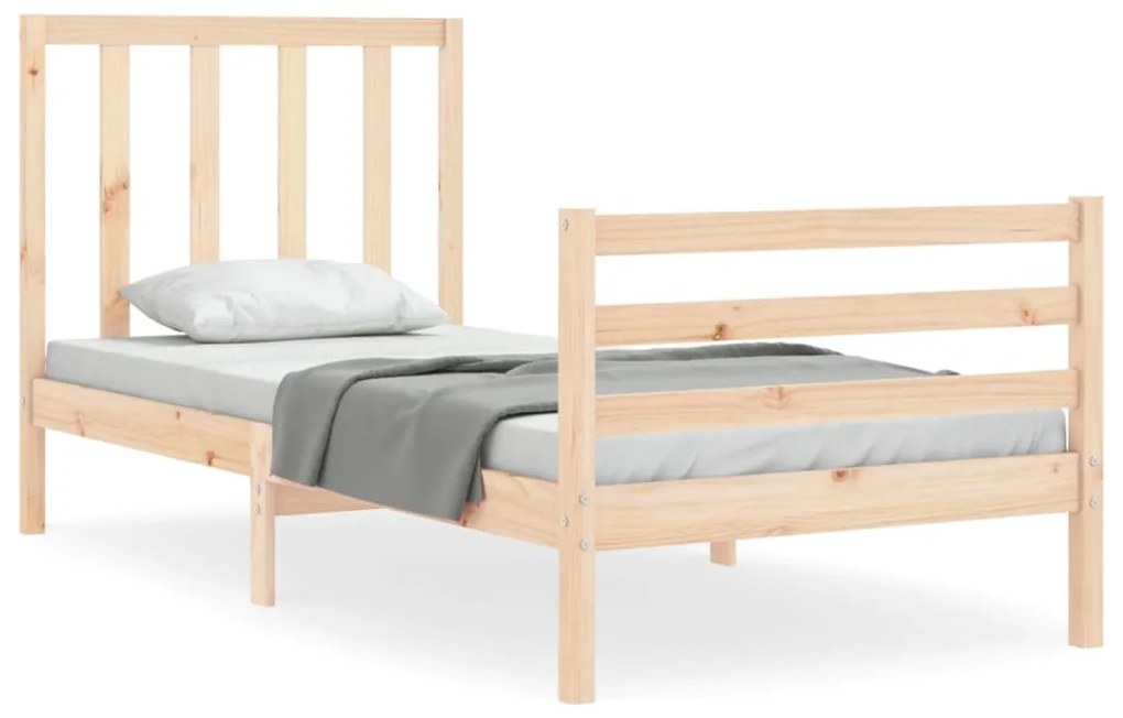 3193776 vidaXL Cadru de pat cu tăblie, 90x200 cm, lemn masiv