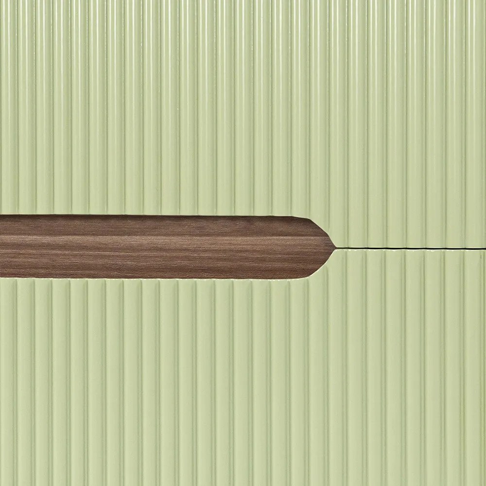 Trent 60 dulap de baie inferior cu chiuvetă ceramică (2 sertare) stejar apus de soare-verde fistic