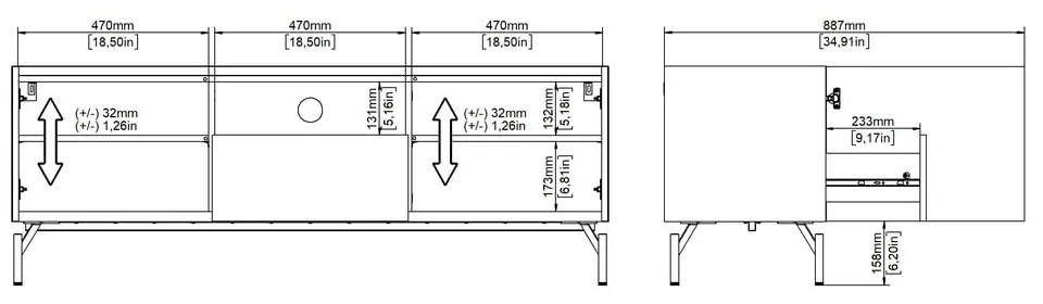 Comodă TV maro cu aspect de lemn de stejar 147x54x41 cm Bergen – Tvilum