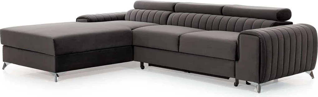 Colțar lemn masiv Gray Extensibil Ladă de Depozitare Personalizabil, 278 × 205 × 92 cm - Nube 45, Stânga